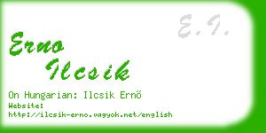 erno ilcsik business card