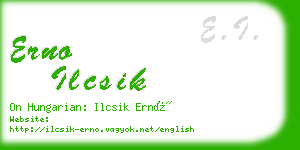 erno ilcsik business card